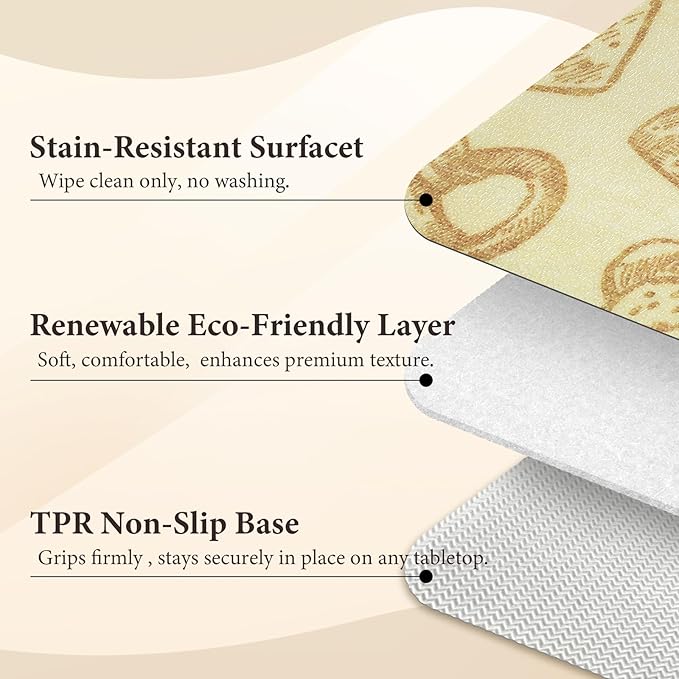 Vinyl Placemats Set of 4-12x17 Inch - Heat Resistant Washable Place Mats Waterproof Non-Slip Wipeable Table Mats for Dining Table Decor, Indoor/Outdoor Plastic Mat