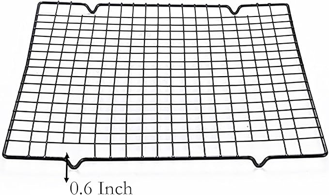 Line Roasting Cooling Racks, 2 Pcs 10.6 Inch x 9.8 Inch High Strength Stainless Steel Grill Racks for Baking and Cooling of Barbeque in Oven, Party, Dinning and Outdoors (2)