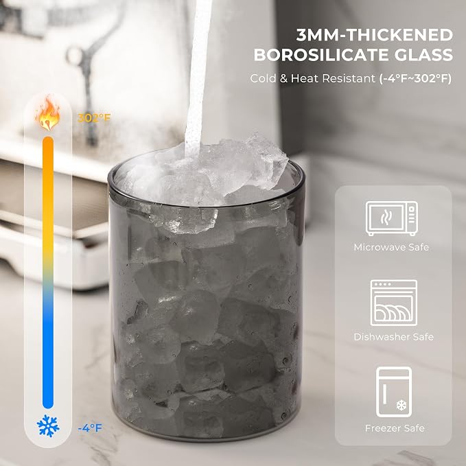 Amber Glass Coffee Canister 2-Pack with Pop Lid & 1-Way Valve - Airtight Container with UV Protection to Lock in Freshness - Storage for Coffee Beans, Ground Coffee & Dry Food, 15OZ