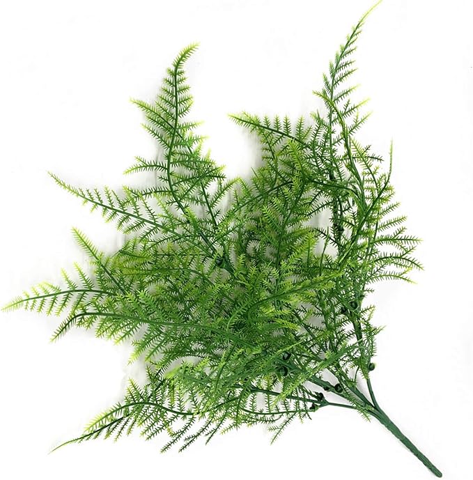 CATTREE Artificial Plants, Plastic Plants Bushes Fern Grass Shrubs Fake Leaves Wedding Home Garden Verandah Table Centerpieces Arrangements Christmas Party Decoration Planting Filler 4 Pcs