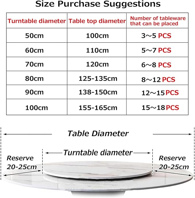 Large Wooden Lazy Susan 360° Swivel Turntable Serving Plate Ø 50/60/70/80/90/100cm, Round Dining Table Service Tray, 16mm Thick, High Temperature Resistants, Tabletop Organizer(Black,Ø100cm)