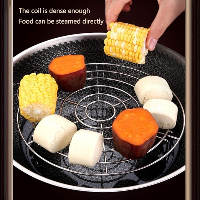 Steam Rack, Heavy Duty Steaming Rack Stand, Stainless Steel Round Steamer Cooling Rack Trivet, Pot Steamer Insert Food Stand, Steaming Cookware Accessories(SIZE:15.5cm/6.1in)
