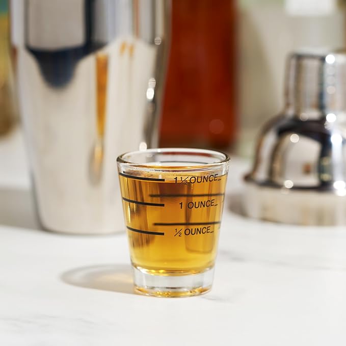 True Bullseye Measuring Shot Glasses, Cocktail Accessories, Reusable Measuring shot Glass, Set of 1, 1.5 oz.