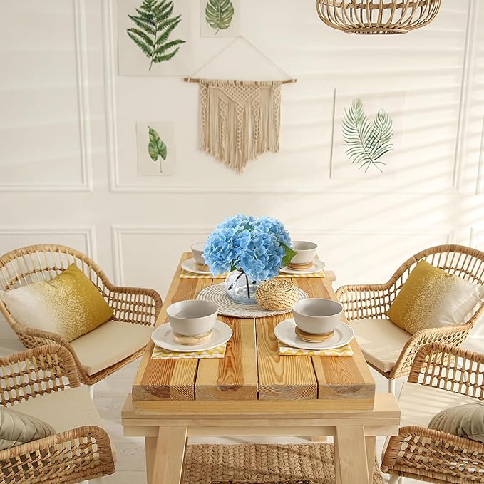 Leftover Hydrangea Artificial Flowers with Vase,Blue Real Touch Hydrangea Flowers with Butterfly,Faux Hydrangea Flowers for Floral Centerpieces for Tables,Home Decor,Wedding Decor,Coffee Table Decor