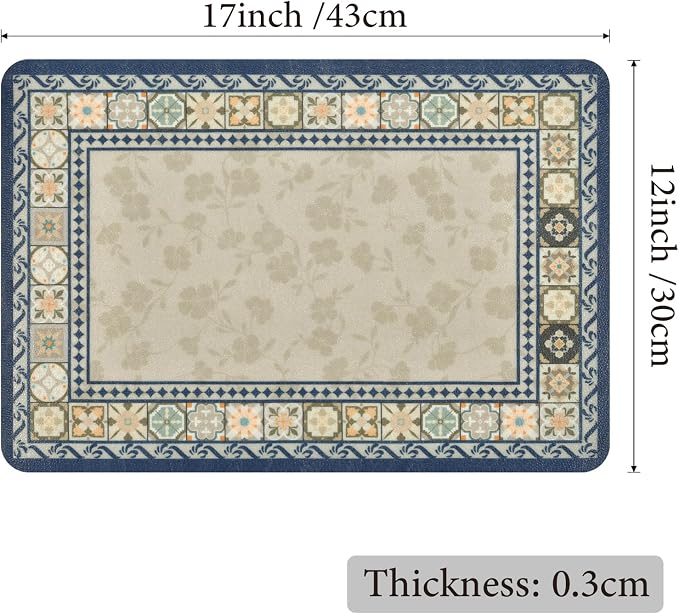 Vinyl Placemats Set of 6-12x17 Inch - Heat Resistant Washable Place Mats Waterproof Non-Slip Wipeable Table Mats for Dining Table Decor, Indoor/Outdoor Plastic Mat