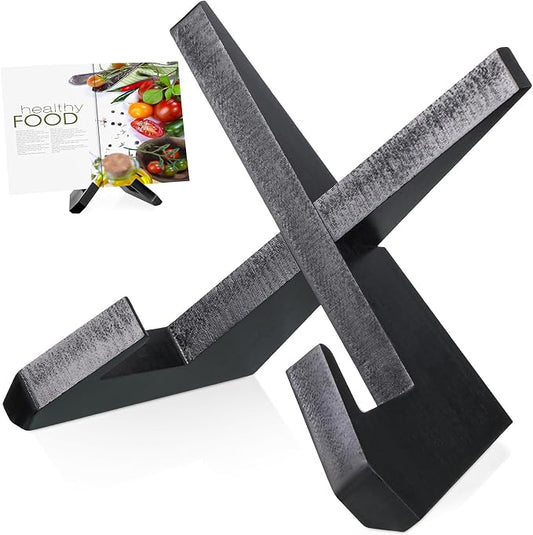 Cookbook Stand for Kitchen, Recipe Book Holder for Kitchen Counter, Wooden Cookbook Holder, Rustic Cook Book Stand