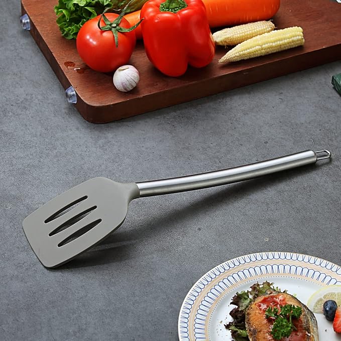 Berglander Spatulas, Non-stick Silicone Slotted Turner Turner For Cooking, Kitchen Spatula Barbecue Spatulas, Dishwasher Safe, Easy to Clean
