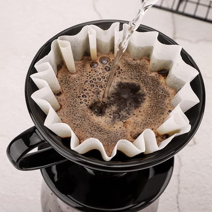 EUSOAR Mini Coffee Filters, 1-2 Cup Pack of 50 Small Size Disposable White Unbleached Replacement Basket Coffee Filters Paper Sheets, for Home Commercial Dripper Pour Over and Drip Coffee Makers