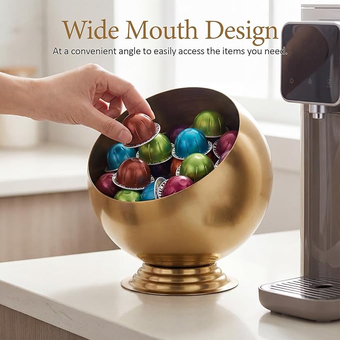 Coffee Pod Holder-Coffee Pod Storage-K Cup Holder-Espresso Pod Holder-Coffee Pod Organizer,Large Capacity Countertop Organizer for Kitchen Counter & Office Desktop (Gold)