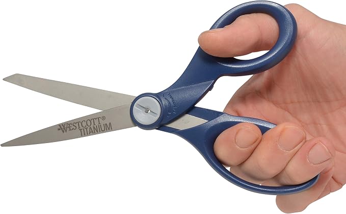 Westcott 8" Straight Hard Handle Titanium Bonded Glide Scissors (17810)
