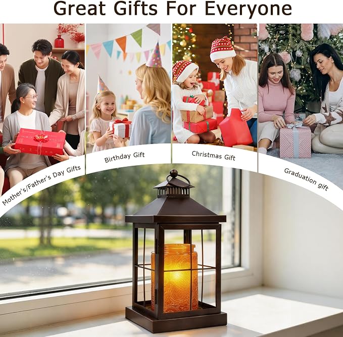Candle Warmer Lamp with Timer,Compatible with 3 Wick Candles Jars,Vintage Candle Warmer Lantern Lamp,Dimmable Farmhouse Candle Lamp Warmer,Fully Enclosed and Hanging Up Designed-Coffee