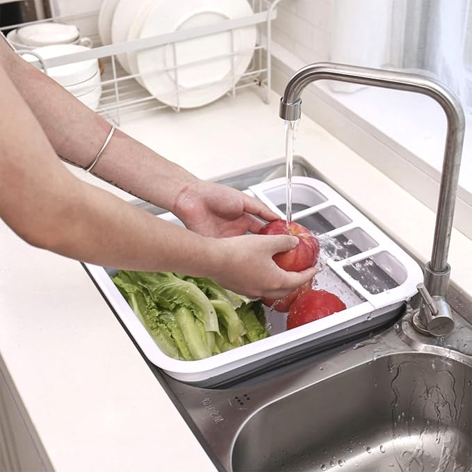 Goderewild Foldable Dish Drying Rack with Drain Plug and Swivel Spout - Lightweight, Compact and Space-Saving Dish Drainer Organizer for Kitchen, RV, Campers and Travel Trailers
