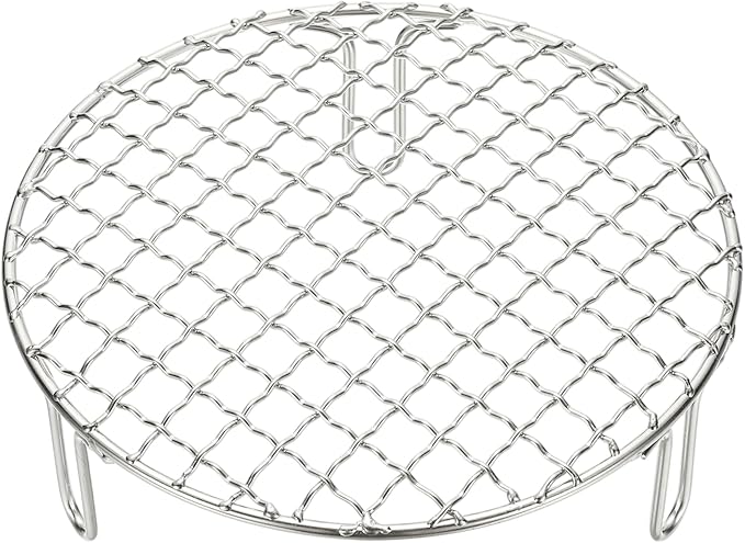 uxcell 7 Inch Round Cooking Rack, Stainless Steel Canning Racks with Legs, Barbecue Mesh Grill for Baking Cooling Steaming Cookware