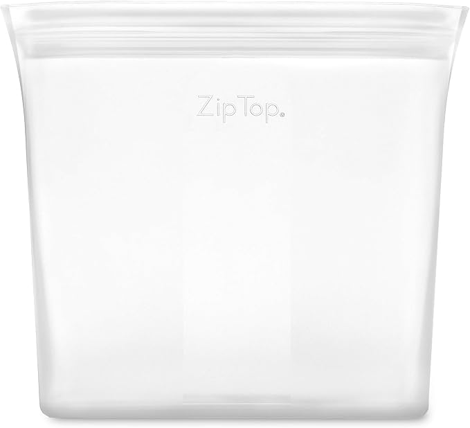 Zip Top Reusable Food Storage Bags | Sandwich Bag [Frost] | Silicone Meal Prep Container | Microwave, Dishwasher and Freezer Safe | Made in the USA