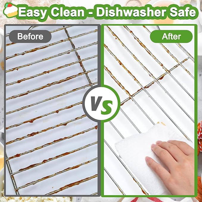 Decymis Cooling Rack and Baking Rack with Stainless Steel, 2 - Pack 10 x 15 Inches Heavy Duty Cooling Racks for Cooking and Baking, Sturdy Cookie Cooling Rack, Easy to Clean Oven & Dishwasher Safe