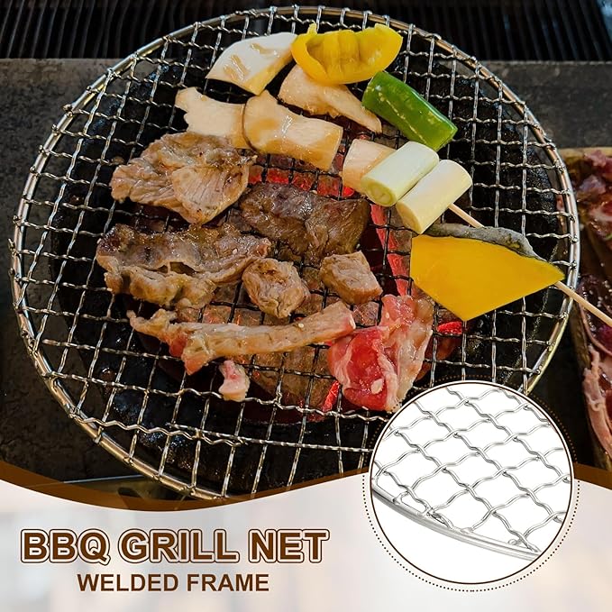 uxcell 16 Inch Round Cooking Rack, Stainless Steel Canning Racks with Legs, Barbecue Mesh Grill for Baking Cooling Steaming Cookware