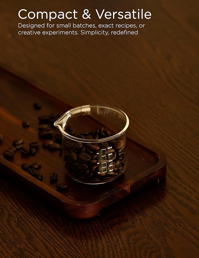 Tea and Espresso Measuring Cup, 3 Oz/100ml High Borosilicate Espresso Shot Glass, Dual Scale, Coffee Machine Accessories Barista Tools, Beaker Style