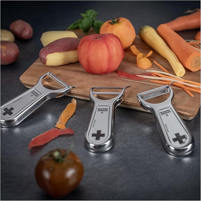 Kuhn Rikon "Swiss Metallic" Julienne Cross Peeler, Silver