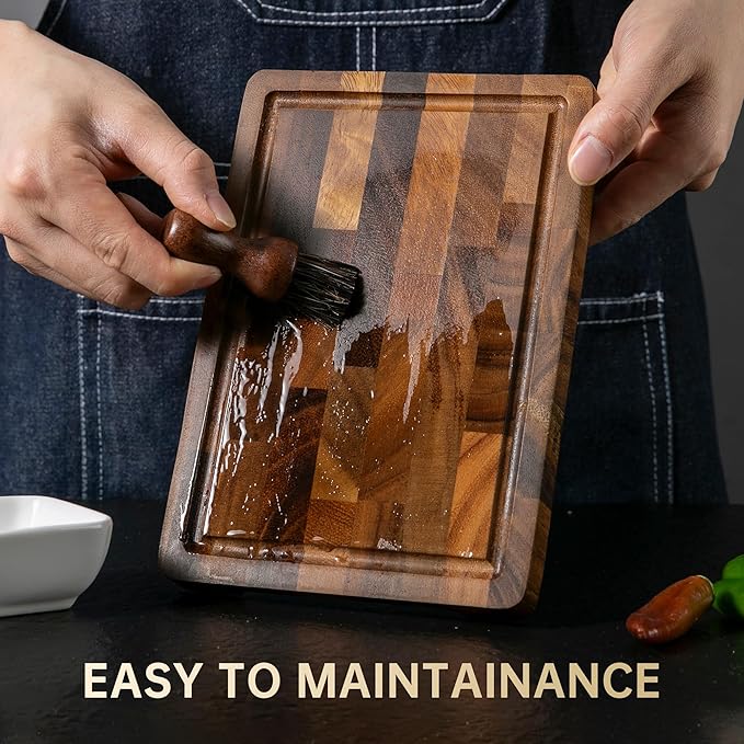 THETCHRY Walnut Wood Cutting Board for Kitchen, Small Chopping Board Portable, Compact Size for Daily Prep Stable Use, 9"x6"x0.8"