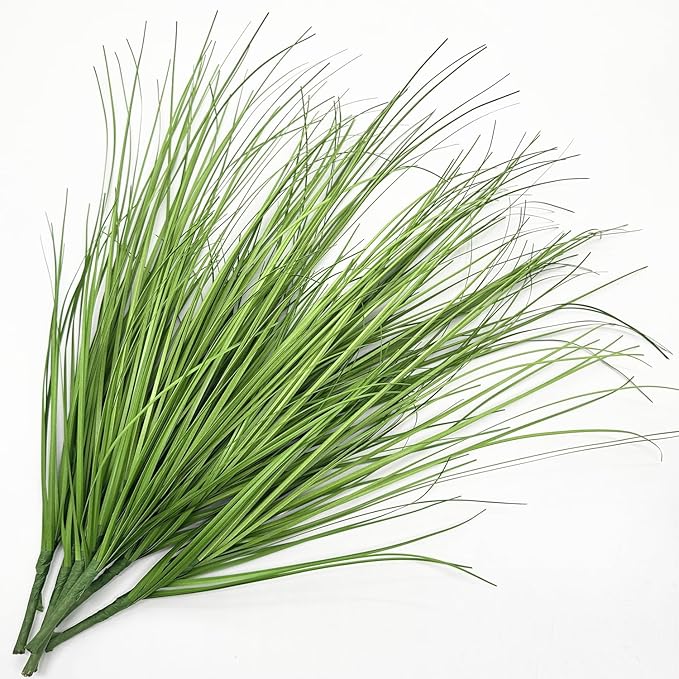 CATTREE Artificial Wheat Grass Shrubs, Fake Plants Faux Greenery Plastic Bushes Tall Stems for Outdoor Indoor Wedding Christmas Decor Office Yard Table Arrangements Planter Filler Decoration 8 Pack