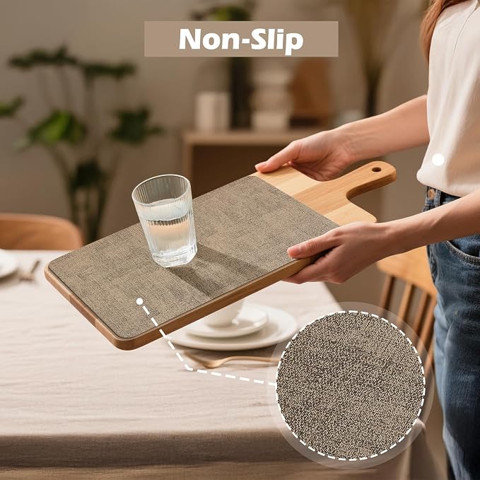 Aofmee Faux Leather Placemats Set of 6 - Waterproof - Wipeable - Washable - Heat Resistant - Anti Slip Stain Resistant Kitchen Dining Table Place Mats, Suitable for Indoor & Outdoor Use, Easy to Clean