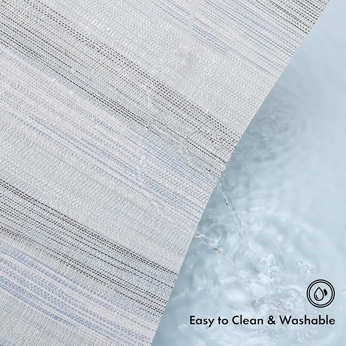 Winknowl Placemats Set of 6, Heat Resistant Stain Resistant Woven Vinyl Insulation Place mats, Durable Washable Elegant Table Mats for Kitchen Dining Table Decor (Lightsteel Blue)