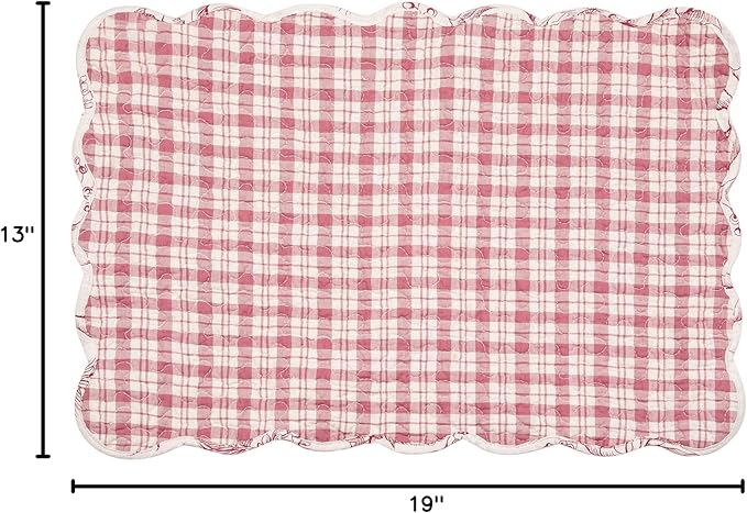 C&F Home Red Cardinal & Winter Branches Vintage Quilted 100% Cotton Set of 6 Rectangle Placemats 13" x 19" Christmas Xmas Festive Winter Holidays Home Kitchen Tabletop Machine Wash Decor Reversible