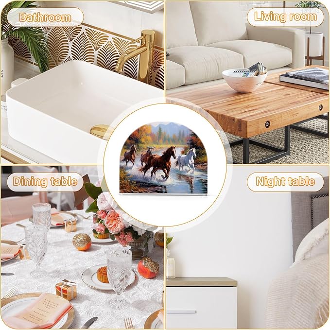 Qilmy Running Horses Napkin Holder for Tables –Napkin Holders for Kitchen, Table Napkin Holders, Cocktail Napkin Holder,Paper Napkins Holder
