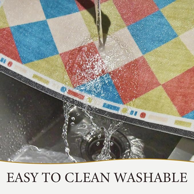 Vinyl Placemats Set of 4-12x17 Inch - Heat Resistant Washable Place Mats Waterproof Non-Slip Wipeable Table Mats for Dining Table Decor, Indoor/Outdoor Plastic Mat