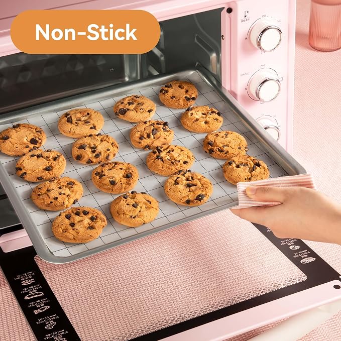 2 Sets Silicone Baking Mat Roll, Non-Stick & Heat Resistant Baking Mats - Reusable Dough Rolling Mat, Pastry Mat for Oven, Air Fryer, Freeze Dryer, Countertop Protector, Non-Slip Kitchen Baking Sheet