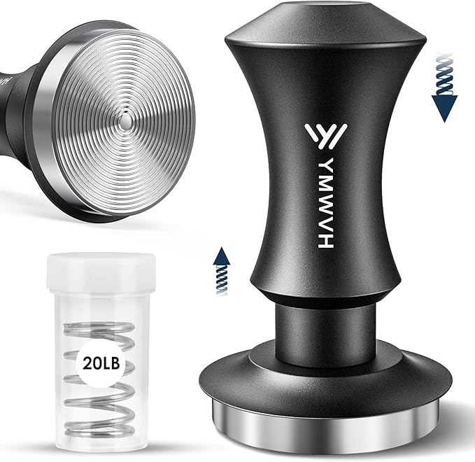 Espresso Tamper 58mm, Premium Barista Coffee Tamper with 20lb/30lbs Replacement Springs, 2 Spring Loaded Tampers with Stainless Steel Ripple Base, Self Leveling 58.3mm Tampers without Tilting