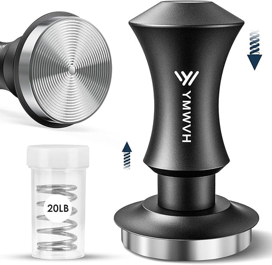 Espresso Tamper 58mm, Premium Barista Coffee Tamper with 20lb/30lbs Replacement Springs, 2 Spring Loaded Tampers with Stainless Steel Ripple Base, Self Leveling 58.3mm Tampers without Tilting