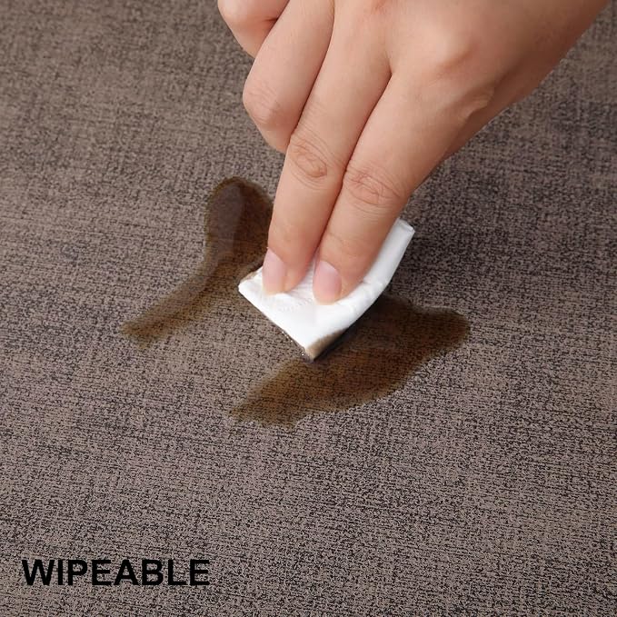homing Faux Leather Heat Resistant Placemats 4 Packs, Waterproof Wipeable Dining PU Place Mats for Indoor & Outdoor, Easy to Clean, Brown
