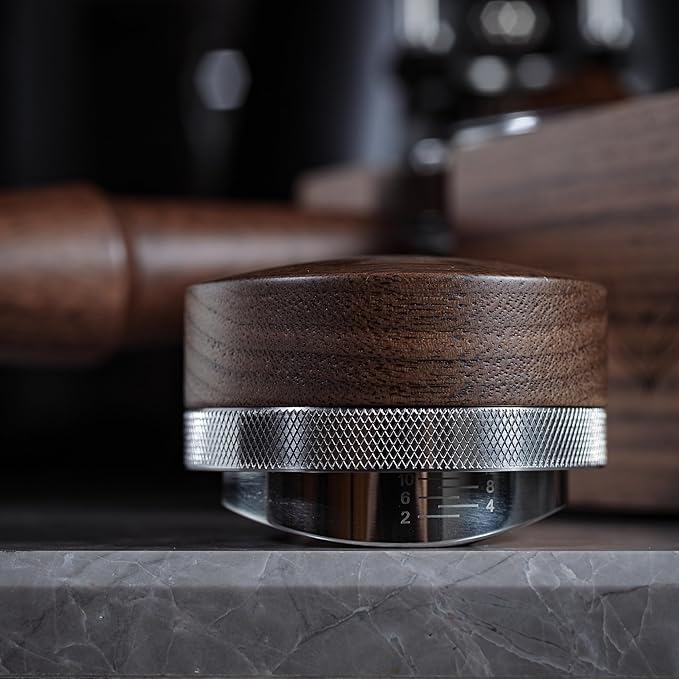 58mm Espresso Tamper Kit 6pcs - Complete Set with Tamping Mat, Walnut Tamper, Distributor, Dosing Funnel, Puck Screen, and Needle Distributor
