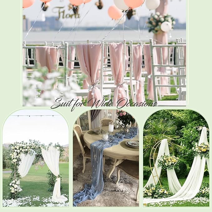 13ft Dusty Pink Cheesecloth Table Runner 35x157 Inches Boho Gauze Cheese Cloth Table Runner for Wedding Baby Bridal Shower Party Decorations