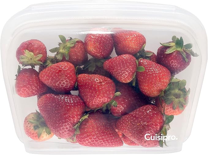 Cuisipro Reusable Stand-up Silicone Bag, 44oz, 8.5 x 6.1inch, Clear