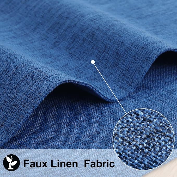homing Faux Cotton Linen Placemats Set of 4, Cloth Washable Farmhouse Dining Table Mats for Indoors & Outdoors, Easy to Clean, Navy Blue, 13 x 19 Inch