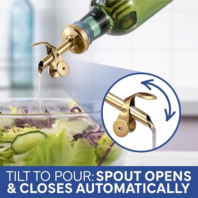 COOK WITH COLOR Glass Olive Oil Bottle Dispenser - 2 Pack- 17oz Vinegar Cruet - Olive Oil Carafe Decanter for Kitchen