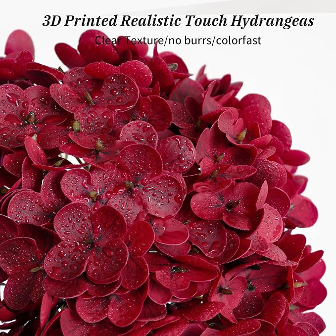 Leftover 3 Pcs Fall Hydrangea Artificial Flowers,21" Real Touch Faux Hydrangea Flowers and 3 PCS Butterflies Fall Hydrangea Stems,Fall Floral Arrangement Centerpiece Table,Wedding,Home Decor