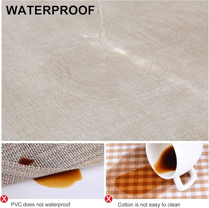 homing Faux Leather Heat Resistant Placemats 12 Packs, Waterproof Wipeable Dining PU Place Mats for Indoor & Outdoor, Easy to Clean, Beige