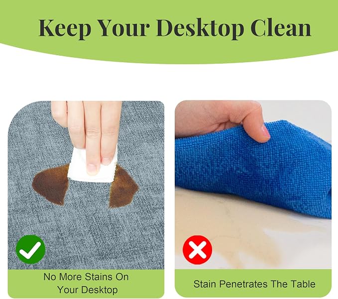 13-Inch Faux Leather Round Placemats Set of 4, Waterproof Anti-Slip Dual Sided Place mats, Heat Resistant Washable Table Mats with Coaster, Suitable for Indoor & Outdoor(4, Black Light Blue)