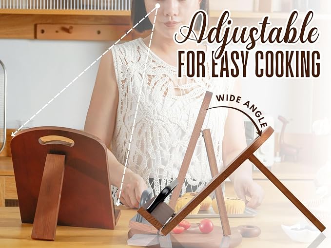 INNObeta Cookbook Stand for Kitchen Counter, Adjustable Tablet Recipe Book Holder, Perfect Gifts for Women, Mom, Grandma on Birthday, Unique Kitchen Decor, Butterfly