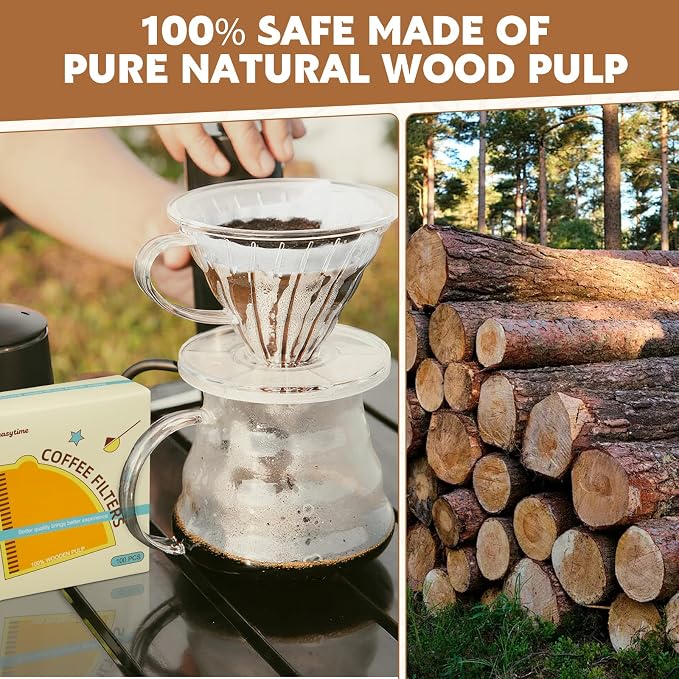 #1 Coffee Filters, 200 Count Cone Coffee Filters #1, Small White Paper Coffee Filter 1-2 cup for Pour Over and Drip Coffee Maker (2 Boxes, 200 Count Total)