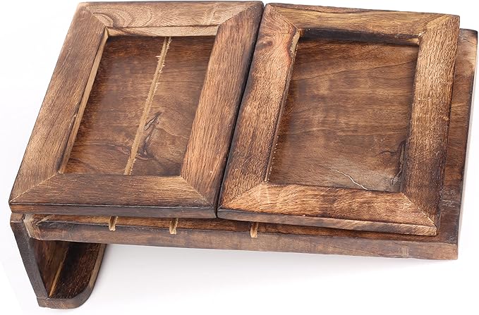 Hand-Carved Tree of Life Cookbook Stand - Adjustable & Foldable Reading Holder/Kitchen/Office/Desk