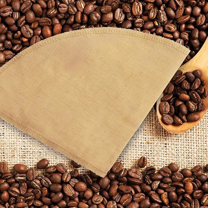 Organic Hemp Reusable Coffee Filters (3-Pack) - No.2 Cone - USA Made Hemp Fabric - Compatible with Hario V60, Bee House, and All No2. size Pour Over Coffee Makers