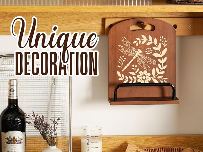 INNObeta Cookbook Stand for Kitchen Counter, Adjustable Tablet Recipe Book Holder, Perfect Gifts for Women, Mom, Grandma on Birthday, Unique Kitchen Decor, Dragonfly