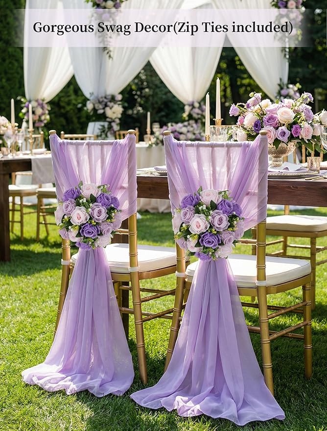 BLOSMON Wedding Flower Centerpieces for Tables: 6 Pcs Pink Purple Roses | Artificial Silk Flower Balls Arrangement Decorations for Home - Fake Silk Floral Bouquet with Base Party Reception Decor