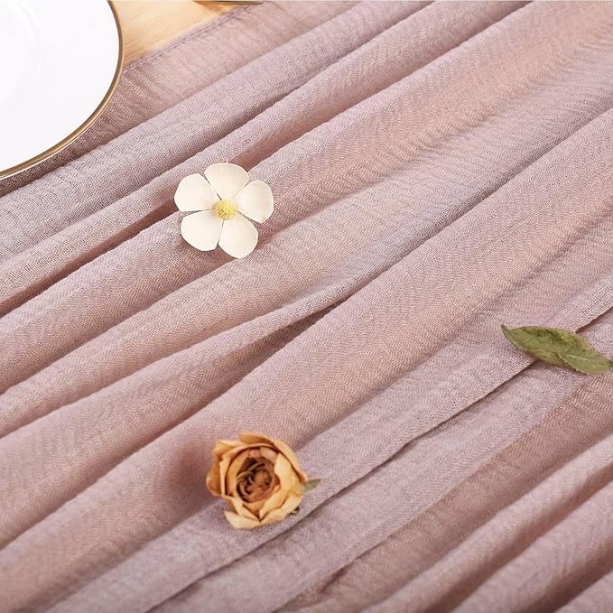 13ft Linen Grey Cheesecloth Table Runner 35x157 Inches Boho Gauze Cheese Cloth for Wedding Baby Bridal Shower Party Decorations