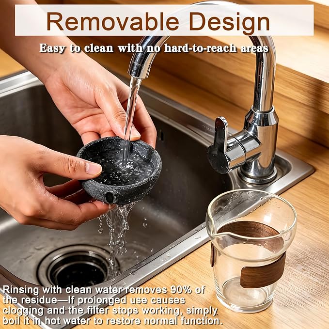 Glass Pour Over Coffee Maker Set, Ceramic Drip, No Paper Filters Needed | Reusable 50-Micron Ceramic Filter, Beginner-Friendly, Retain Coffee Oil, 360° Rotation, Portable 250ml Serve, Office, Camping