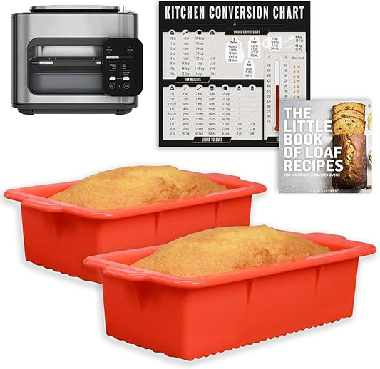 INFRAOVENS Air Fryer Silicone Loaf Pans for Baking, Non-Stick Bread Cake Pan for Ninja Combi All-in-One MultiCooker, 10-in-1 15-Min Meals, Airfryer Bakeware Sets, Meatloaf Brownie Corn, BPA Free